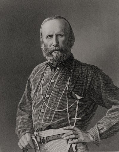Porträt von Giuseppe Garibaldi (1807-82) graviert von William Holl (1807-71) nach einem Foto, veröffentlicht von William Mackenzie von Unbekannt Unbekannt