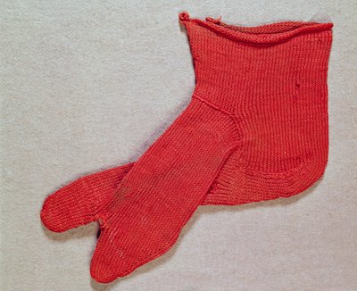 Socke, eine von einem Paar aus Ägypten, Ägyptisch-Römische Periode, 4.-5. Jahrhundert von Unbekannt Unbekannt