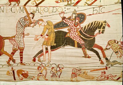Die Normannen töten Harolds Männer, Teppich von Bayeux von Unbekannt Unbekannt