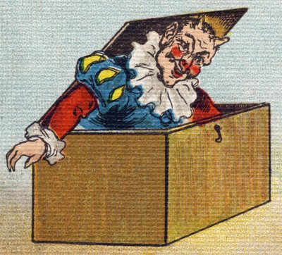 Ein Teufel. Gravur in "Alphabet de ma petite fille". Bernardin-Bechet und Fils, Buchhändler-Verleger, Paris, um 1895. Unzerbrechliches Album auf Leinwand. Bibliotheque des Bebes. 12 Seiten. Album mit einer Lesemethode und einem illustrierten Abecedarium. von Unbekannt