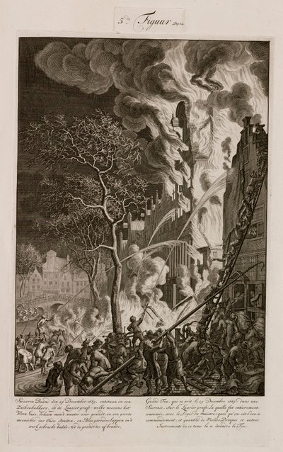 Ein Brand in einer Zuckerraffinerie, Amsterdam, Holland, 29. Dezember 1669 von Unbekannt