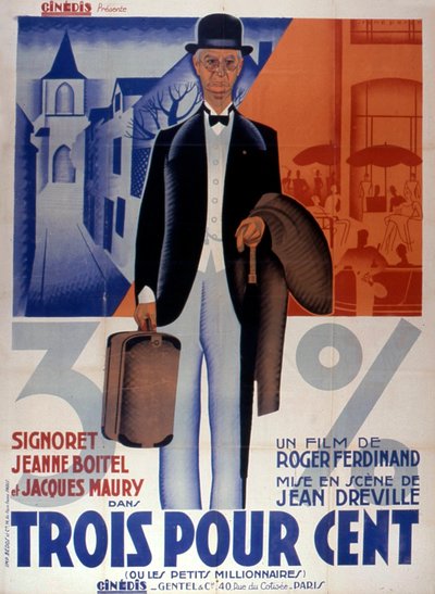 Filmplakat Trois pour cent von Jean Dréville 1933 von Unbekannt