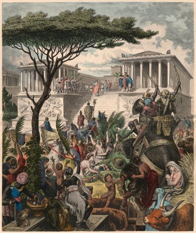 Antikes Griechenland: Pergamonaltar, Feier des Sieges des Attalidenkönigs Eumenes II. über die galatischen Feinde von Unbekannt