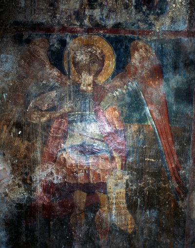 Engel, Fresko in der byzantinischen Kirche Agios Constantinos und Agia Eleni, Voukolies, Kreta, Griechenland (Foto) von J.B. and Brown J. Rowbotham