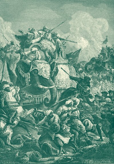 Anwaruddin Muhammed Khan in der Schlacht von Ambur von Unbekannter Künstler