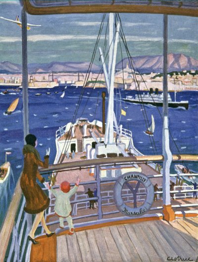 Ankunft des Liners Chantilly im Hafen von Marseille von Unbekannter Künstler