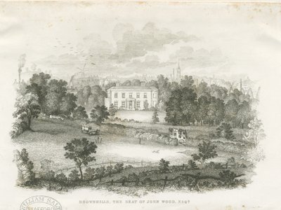 Burslem - "Brownhills" Haus (Gravur) von Unbekannt