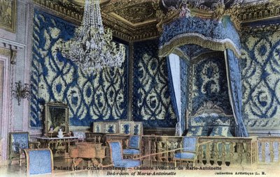 Schloss Fontainebleau: Schlafzimmer von Königin Marie Antoinette (1755-1793) - Postkarte Ende 19. Anfang 20. Jahrhundert von William M. Timlin