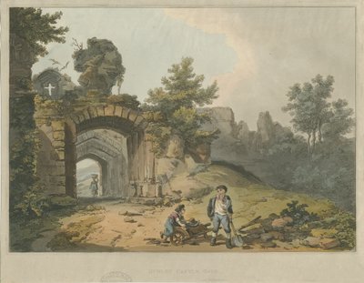 Dudley Castle - Die Burg (kolorierte Aquatinta-Gravur) von Unbekannt