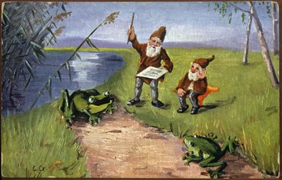 Zwerge und Frösche, ca. 1910 von Unbekannter Künstler