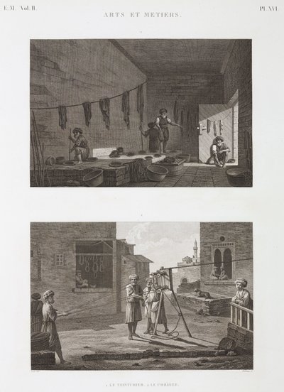 Färberei & Pigmentindustrie Färberei und Seilherstellung, Ägypten, ca. 1798 von Unbekannt