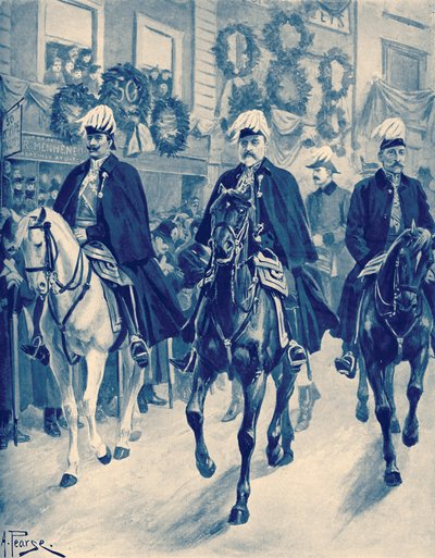 Edward VII in der Trauerprozession von Königin Victoria von Unbekannter Künstler