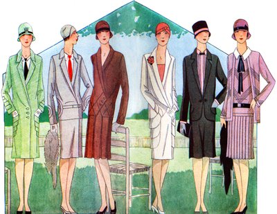Mode: Mäntel und Anzüge im Frühling 1928 von Unbekannter Künstler