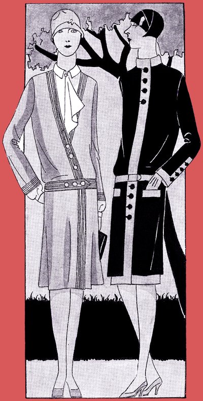 Mode: Kleider im Frühling 1928 von Unbekannter Künstler