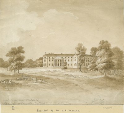 Fisherwick Hall: Sepia-Waschzeichnung, undatiert [?19. Jahrhundert] von Unbekannt