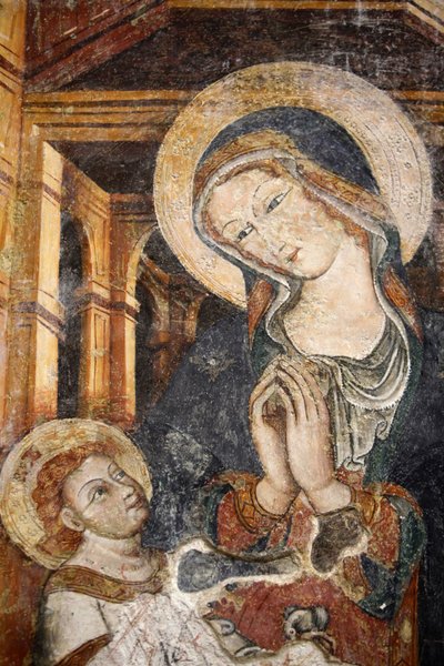Fresko im Otranto-Dom: Jungfrau und Kind aus dem 13. Jahrhundert, Otranto, Italien von Unbekannt