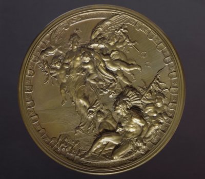 Vergoldete Bronzemedaille zum 400. Jahrestag der Entdeckung Amerikas (1492-1892) von Benjamin Baud