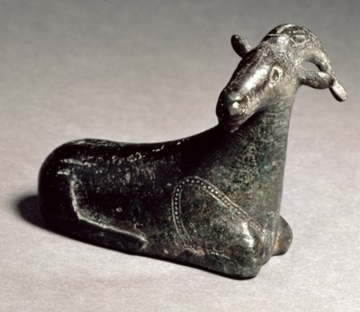 Hohlgegossene Figur einer Ziege, Ostgriechisch, Archaische Zeit, ca. 550 v. Chr. von Unbekannt