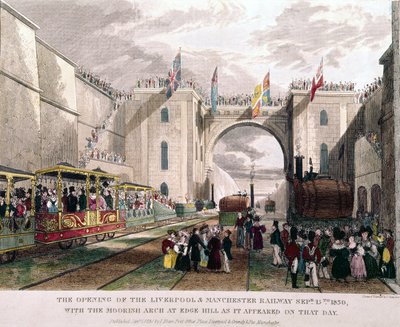 Eröffnung der Eisenbahnlinie Liverpool-Manchester von Unbekannt