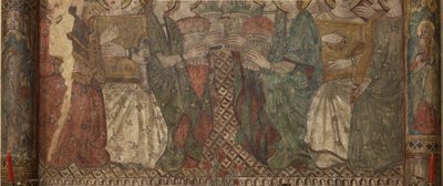Innenraum. Nordquerhaus. Altar (Altar der Wandmalereien). Original aus der Hauptkapelle. Wandmalereien (Fresko?). (Detail) Ende 14. Jahrhundert von Unbekannt