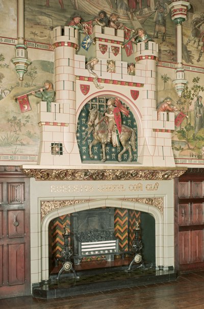 Innenansicht, Detail eines Kamins, Cardiff Castle, Wales, ca. 1875 von Unbekannt