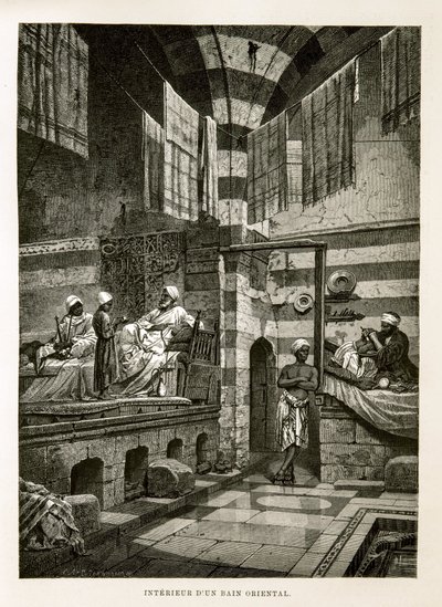 Innenansicht eines orientalischen Bades - Illustration aus dem Atlas von Ägypten von Unknown