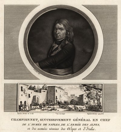 Jean Etienne Vachier Championnet, General en Chef der Armee von Neapel, der Alpen, von Italien von Unbekannt