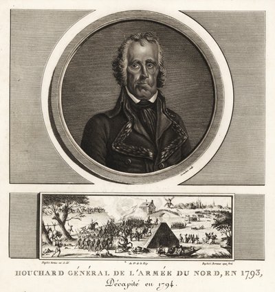 Jean Nicolas Houchard, französischer Revolutionsgeneral der Armee des Nordens, wegen Feigheit hingerichtet 1793 von Unbekannt