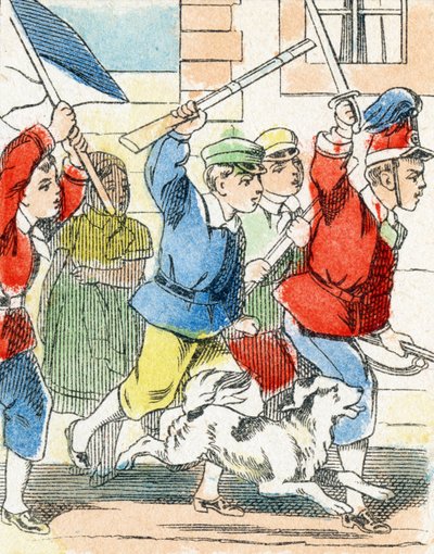 Spiel: Angriff - Alphabet - Kinderunterhaltung - Image Epinal, populäre Serie ca. 1890 von Unbekannt