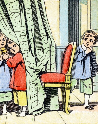 Spiel: Verstecken - Alphabet - Kinderunterhaltung - Image Epinal, populäre Serie ca. 1890 von Unbekannt