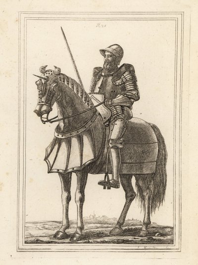 König Edward III. als bewaffneter Ritter auf einem Pferd dargestellt von Unbekannt