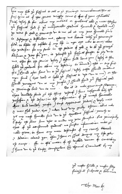 Brief von Thomas More an König Heinrich VIII., geschrieben in seinem Haus in Chelcith (Chelsea), 5. März von Unbekannt