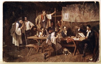 Literatur. Der ungarische Dichter Petofi, ca. 1848 Postkarte, Ungarn, ca. 1900 von Unbekannter Künstler
