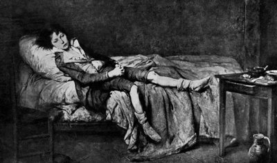 Ludwig XVII. (1785-1795) in seiner Zelle im Gefängnis des Tempels, wo er seit dem 13. August eingesperrt war von Unbekannter Künstler