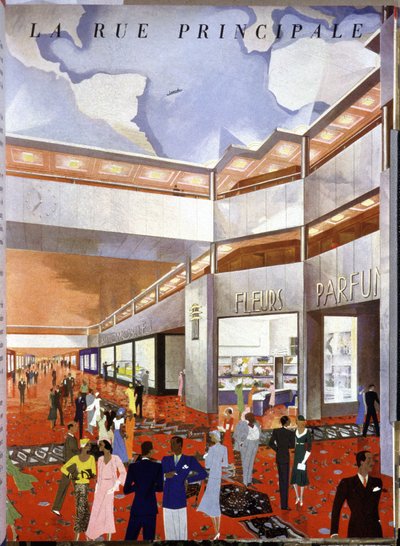 Hauptstraße auf dem Liner "Atlantique" von Unbekannter Künstler