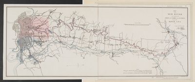Karte des New River von seiner Quelle in der Nähe der Stadt Ware bis London von Unbekannter Künstler