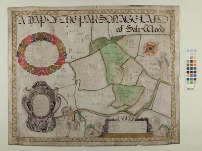 Karte des Pfarrlandes von Saltwood von Alec Hunter
