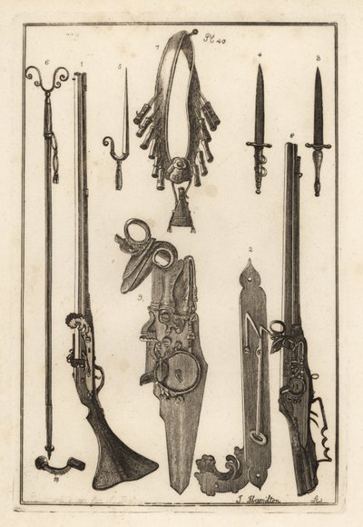 Luntenschlossmusketen, Schloss und Bajonett aus dem Tower of London von Unbekannt