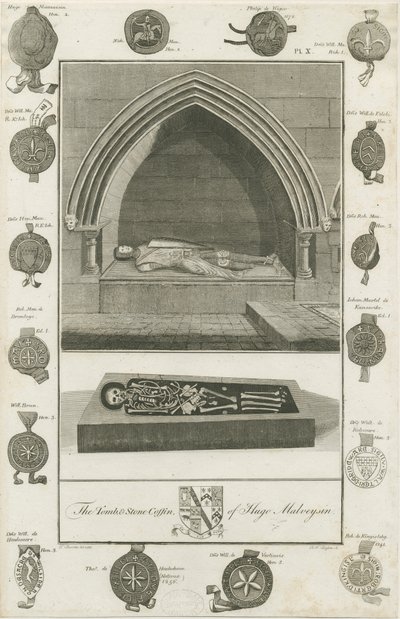 Mavesyn Ridware - Grab von Hugo Mavesyn: Gravur, 1785 von Unbekannt