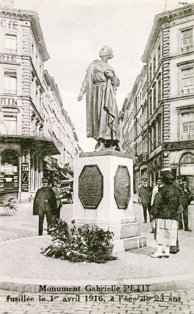 Denkmal in Brüssel zur Erinnerung an Gabrielle Petit, ca. 1925 von Unbekannt