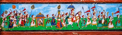 Wandmalerei in der Altstadt von Bundi, Rajasthan, Indien von Unbekannter Künstler