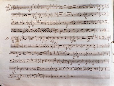 Seite einer Partitur einer Sinfonia concertante von Pleyel von Unbekannter Künstler