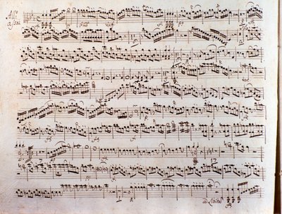 Seite einer Partitur einer Sinfonia concertante von Pleyel von Unbekannter Künstler
