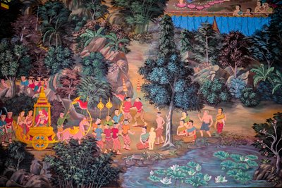Dorfszenen mit Buddha in Thailand, Wat Bang Riang, Thub Pat, Phang Nga, Thailand von Unbekannter Künstler