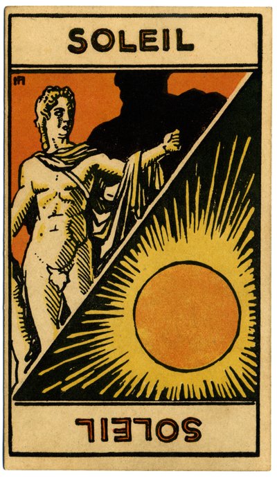 Paranormal. Astrologie. Die Sonne (Stern). Astrologische Karte aus: Le Tarot Astrologique, von Georges Muchery, Frankreich von Unbekannter Künstler