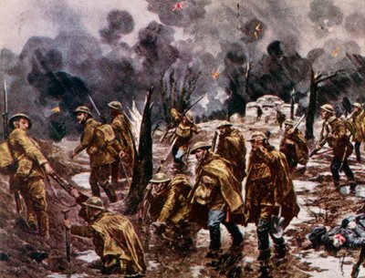 Passchendaele - Soldaten im Schlamm bei Ypern in Belgien während des Ersten Weltkriegs von Unbekannter Künstler