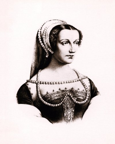 Porträt von Claude de France (1490-1524) Königin von Frankreich, Gravur, sd. von Unbekannter Künstler