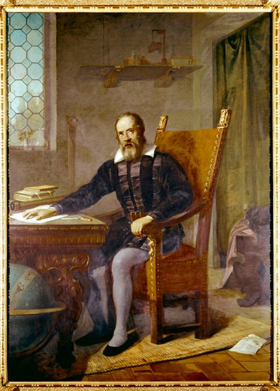 Porträt von Galileo Galilei genannt Galilei (1564 - 1642) - Anonymes Gemälde - Lastra a Signa, Villa Selva, Italien von Unbekannter Künstler
