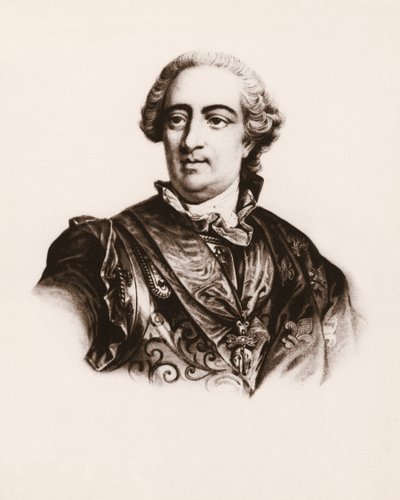 Porträt des Königs von Frankreich Louis XV (1710-1774) Gravur des 19. Jahrhunderts von Unbekannter Künstler