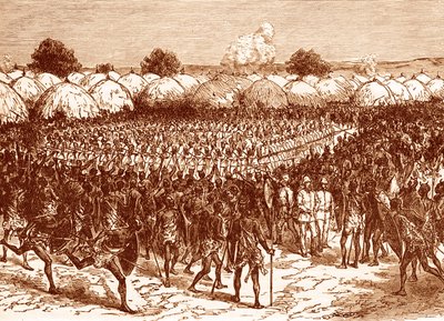 Protest in Masindi gegen den britischen Entdecker Samuel Baker von Unbekannter Künstler